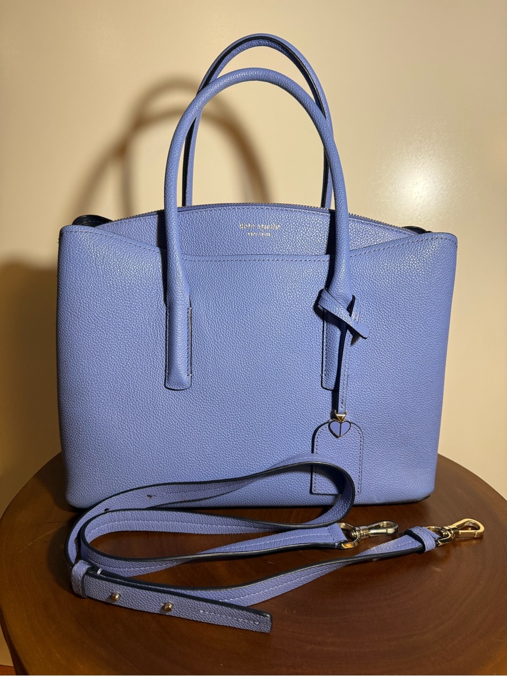 Kate Spade Marquax Medium Satchel Periwinkle Blue Pebbled Leather
